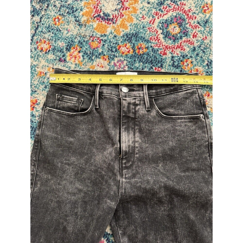 Frame Women's Le Sylvie Slender Straight Black Rockstar Jeans Size 29 - Picture 6 of 9